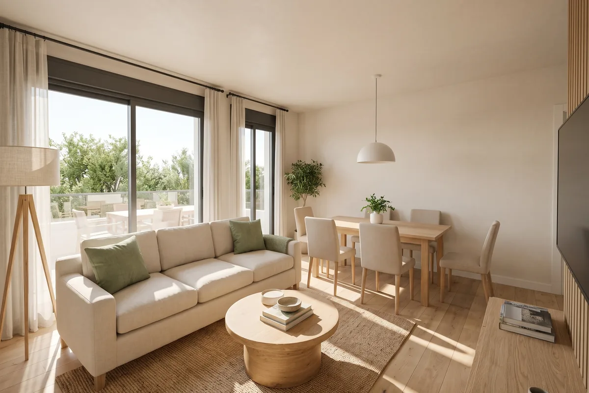 Render del salón comedor